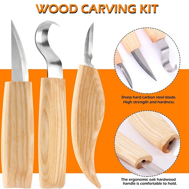 6PCS Wood Whittling Kit, Stainless Steel Tools Set For Beginner Carving For  Adults And Kids Beginners